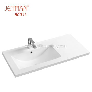 Porcelain material bathroom square table lelf wash basin